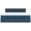 vidaXL Estructura de cama otomana con colchones tela azul 160x200 cm