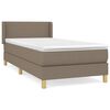 vidaXL Cama box spring con colch&oacute;n tela gris taupe 80x200 cm