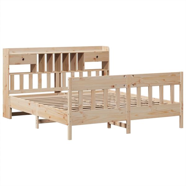 vidaXL Estructura de cama sin colch&oacute;n madera maciza de pino 180x200 cm