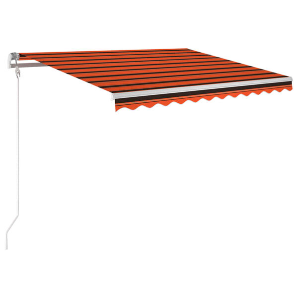 vidaXL Toldo autom&aacute;tico LED sensor de viento naranja marr&oacute;n 300x250 cm