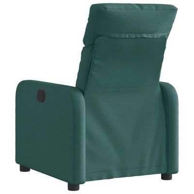 vidaXL Sillón reclinable eléctrico tela verde oscuro