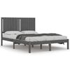 vidaXL Estructura de cama de madera maciza de pino gris 140x190 cm