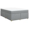 vidaXL Cama box spring con colch&oacute;n tela gris claro 160x200 cm