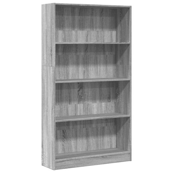 vidaXL Estanter&iacute;a de madera de ingenier&iacute;a gris Sonoma 80x24x143 cm