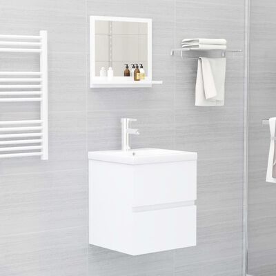 vidaXL Espejo de baño madera contrachapada blanco 40x10,5x37 cm