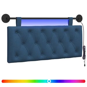 vidaXL Cabecero colgante Con luz LED Azul Tela