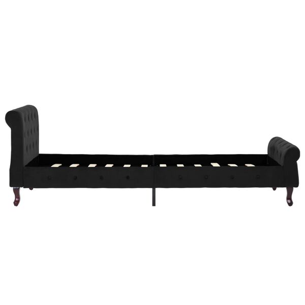 vidaXL Estructura de cama sin colch&oacute;n terciopelo negro 90x200 cm