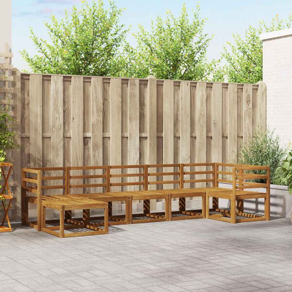 vidaXL Conjunto de sof&aacute;s de exterior 7 pcs Natural