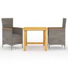 vidaXL Juego de comedor para jard&iacute;n 3 piezas gris