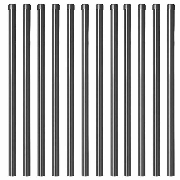 vidaXL Postes de cerca 12 pcs Gris 100 cm