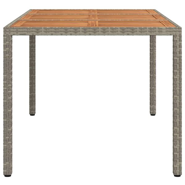 vidaXL Mesa de comedor de jardín Gris 150 x 90 x 75 cm Poliratán