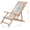 vidaXL Silla de playa plegable tela y estructura de madera multicolor