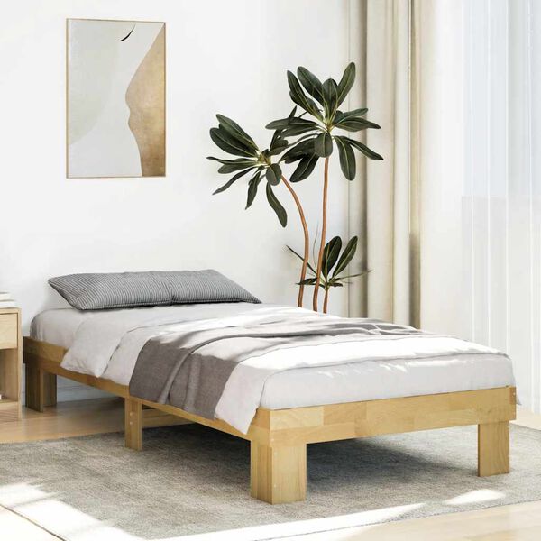 vidaXL Estructura de cama sin colchón 90x190 cm Madera maciza de roble