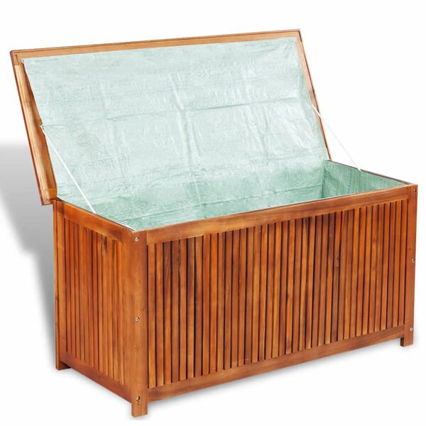 vidaXL Caja de almacenaje de jard&iacute;n 117x50x58 cm madera maciza acacia