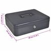 vidaXL Caja de dinero con cerradura Gris oscuro 30 x 24 x 9 cm Acero