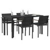 vidaXL Juego de muebles de exterior 5 pcs Negro y Antracita Acero