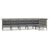 vidaXL Set de muebles de jard&iacute;n 6 pzas y cojines rat&aacute;n sint&eacute;tico gris