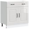 vidaXL Mueble bajo cocina Kalmar madera ingenier&iacute;a blanca alto brillo