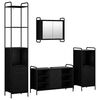 vidaXL Juego de Muebles de Ba&ntilde;o 4 uds. Roble Negro 40 x 36 x 200,5 cm