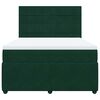 vidaXL Cama box spring con colch&oacute;n terciopelo verde oscuro 140x200 cm
