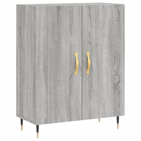 vidaXL Aparador de madera de ingenier&iacute;a gris Sonoma 69,5x34x90 cm