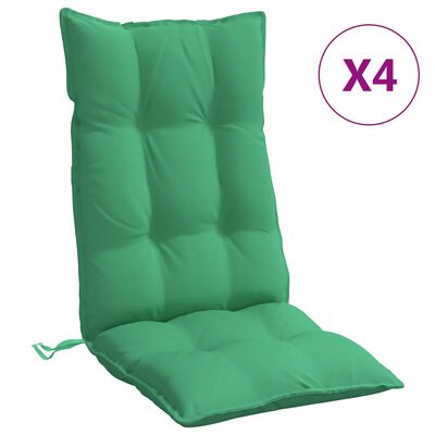 vidaXL Cojines de silla con respaldo alto 4 uds tela Oxford verde