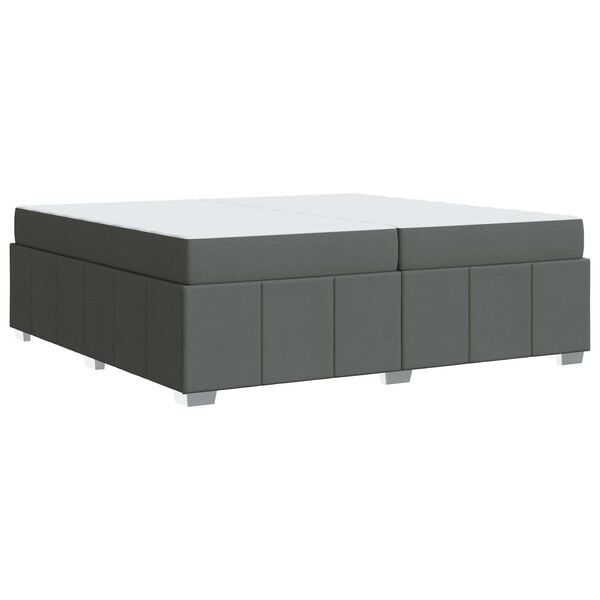 vidaXL Estructura de cama con colch&oacute;n Gris oscuro 200 x 200 cm tela