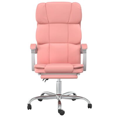 vidaXL Silla de oficina reclinable cuero sintético rosa