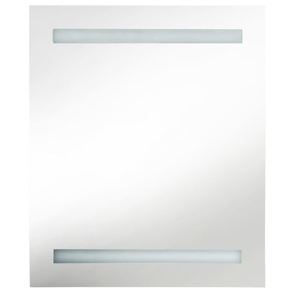 vidaXL Armario de baño con espejo LED negro brillante 50x14x60 cm
