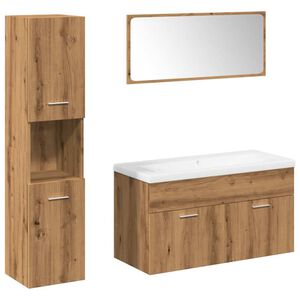 vidaXL Juego de muebles ba&ntilde;o 5 piezas madera ingenier&iacute;a roble artisan