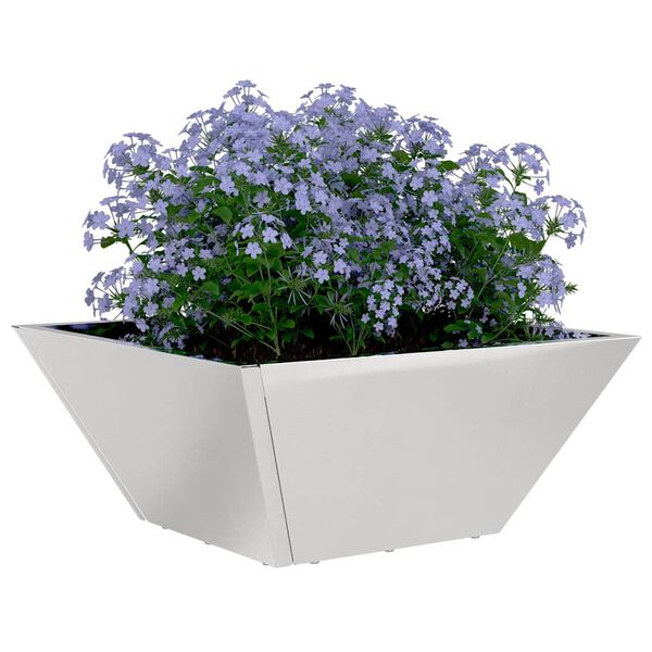 vidaXL Maceta para Jardín Plateado 35 x 35 x 15 cm Acero inoxidable
