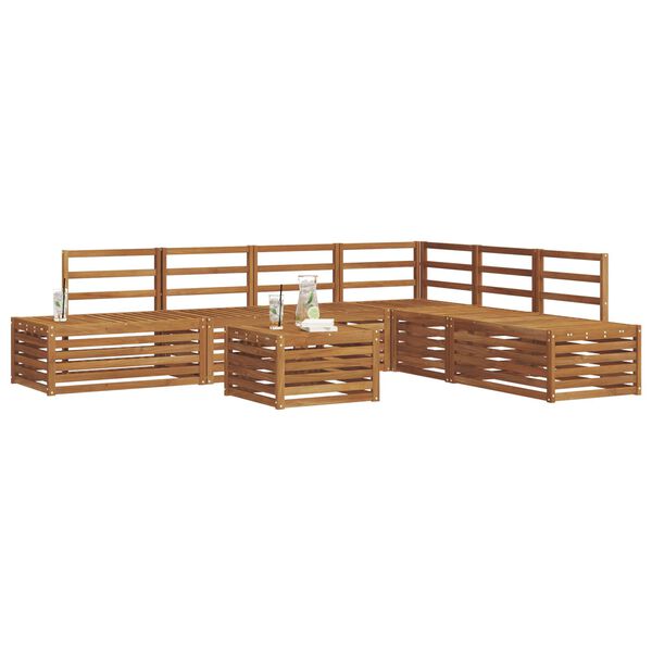 vidaXL Conjunto de sof&aacute;s de exterior 7 Pieza Natural