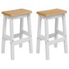 vidaXL Taburete Alto de Bar EKAI 2 uds. Blanco 40 x 29 x 63 cm