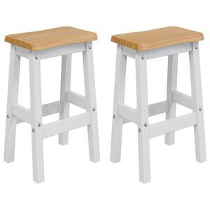 vidaXL Taburete Alto de Bar EKAI 2 uds. Blanco 40 x 29 x 63 cm