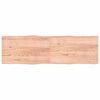vidaXL Tablero mesa madera tratada borde natural marr&oacute;n 200x60x(2-4)cm