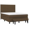 vidaXL Cama box spring con colch&oacute;n tela marr&oacute;n oscuro 140x200 cm