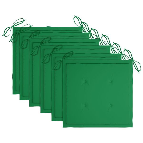 vidaXL Sillas de jard&iacute;n plegables 6 uds cojines madera maciza acacia