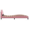 vidaXL Estructura de cama con cabecero Dover terciopelo rosa 90x200 cm
