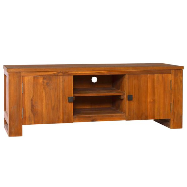 vidaXL Mueble para TV madera maciza de teca 110x30x40 cm