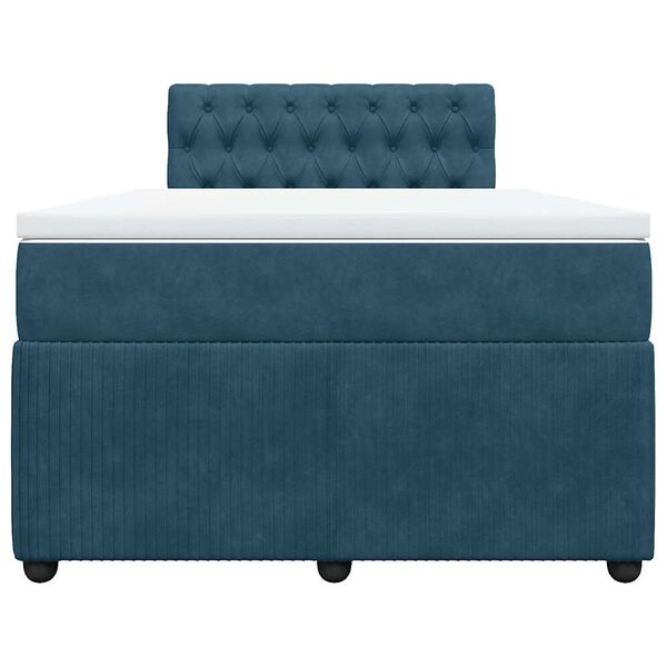 vidaXL Cama box spring con colch&oacute;n terciopelo azul 120x200 cm