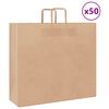 vidaXL Bolsas de papel con asas 50 uds marr&oacute;n 54x15x49 cm