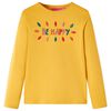 Camiseta infantil de manga larga ocre oscuro 140