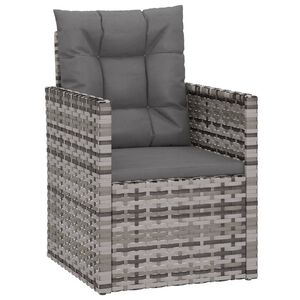 vidaXL Sill&oacute;n de jard&iacute;n con coj&iacute;n rat&aacute;n sint&eacute;tico gris