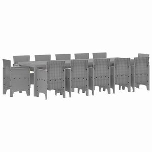 vidaXL Conjunto de Comedor de Jard&iacute;n con coj&iacute;n 13 pcs Gris claro