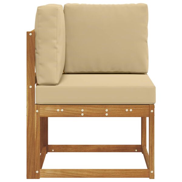 vidaXL Sof&aacute; de esquina para exteriores Madera de Acacia S&oacute;lida