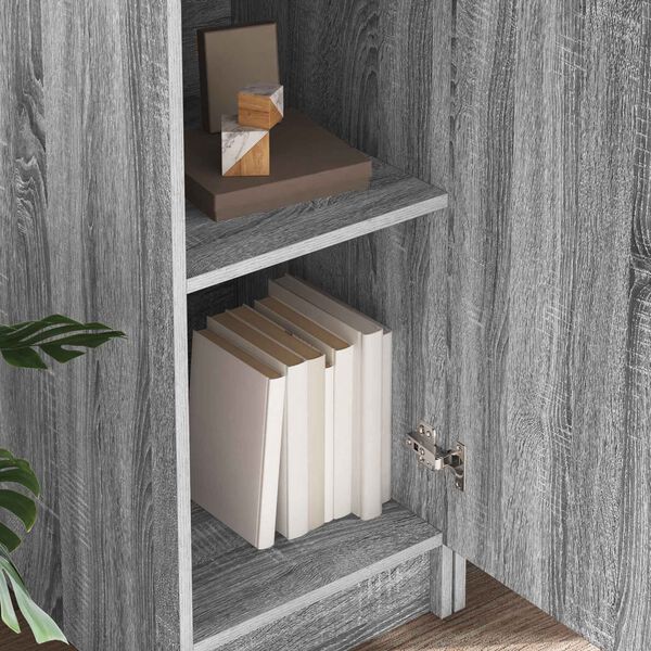 vidaXL Escritorio 2 pcs Gris Sonoma