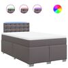 vidaXL Cama box spring con colch&oacute;n cuero sint&eacute;tico gris 120x200 cm