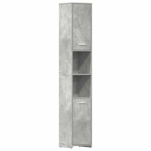 vidaXL Armario ba&ntilde;o madera contrachapada gris hormig&oacute;n 30x30x183,5 cm