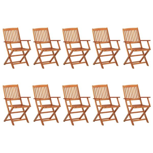 vidaXL Set comedor de jard&iacute;n 11piezas madera maciza acacia 280x90x75cm
