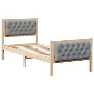 vidaXL Estructura de cama con cabecera Gris Claro 80 x 200 cm tela